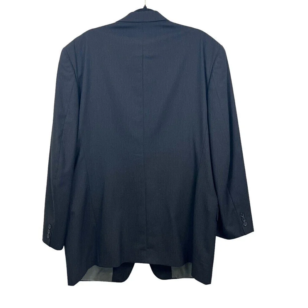 Yve St Germain Savona Suit Blazer Men Worsted Wool 2 Button Lined Black Size 46L